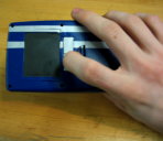Touchpad usage, left-clicking (rear view)