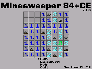 Minesweeper for the TI-84 Plus CE